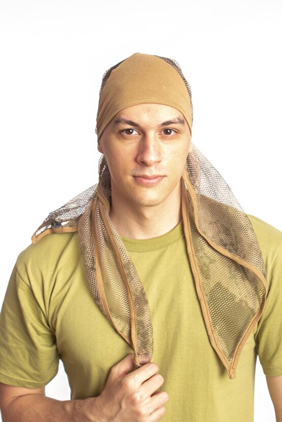 Kamuflaj Renkli Fileli Ucgen Kalitei Bandana