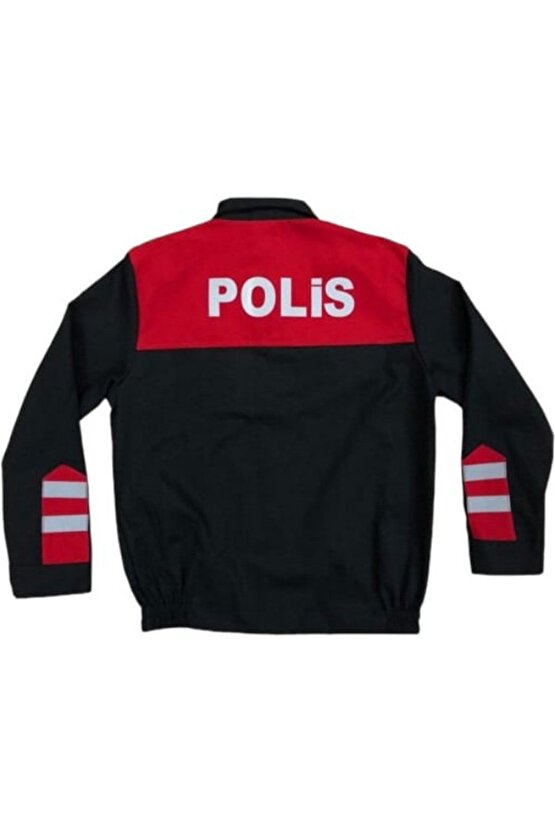Uzun Kollu Siyah Kirmizi 3 Lu Sapkali Cocuk Yunus Polis Kiyafet Takimi