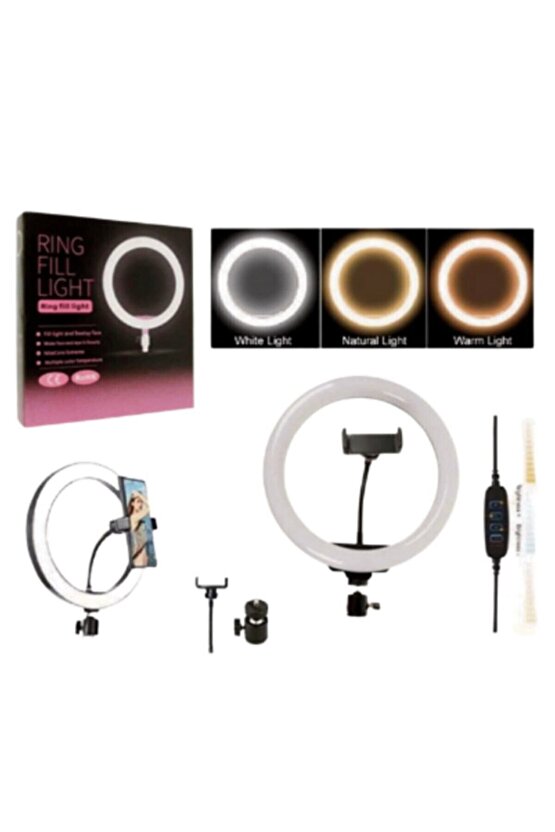 10 Inç Ring Fill Light Led 3 Renkli Ayarlanabilir Ve Esnek Tripod Ahtapot Takım