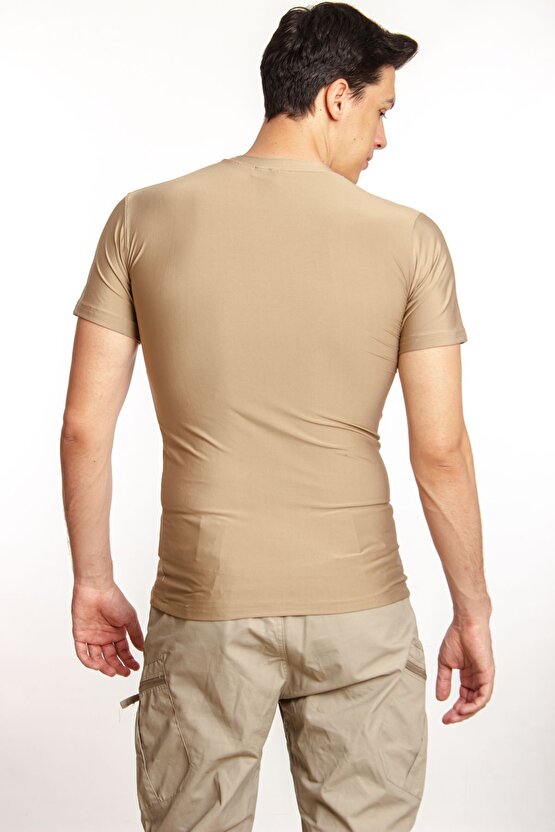 Kisa Kollu Koyu Bej Renkli Unisex Microfiber Nano Micro Thermal Iclik
