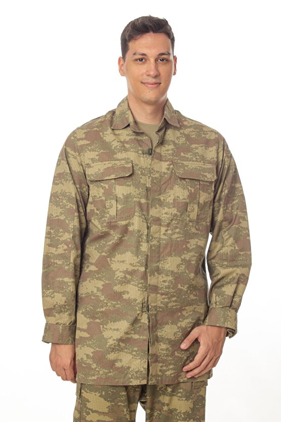 Kara Kuvvetleri Kamuflaj Renk Uzun Kollu Gomlek Long Sleeve Camouflage
