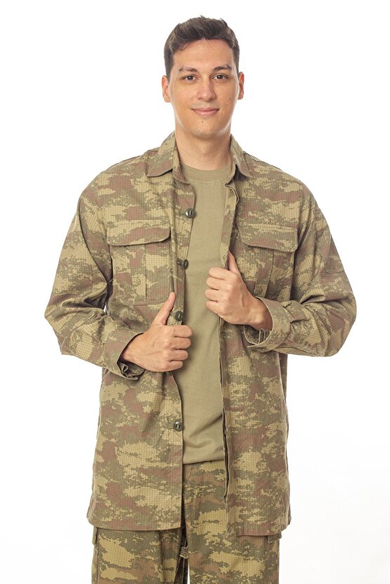 Kara Kuvvetleri Kamuflaj Renk Uzun Kollu Gomlek Long Sleeve Camouflage