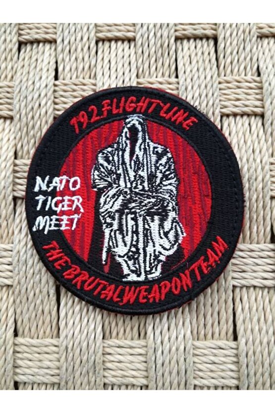 Kirmizi Nakis Islemeli 192.flight Line The Brutal Weaponteam Nato Tiger Meet Arma Patch Pec