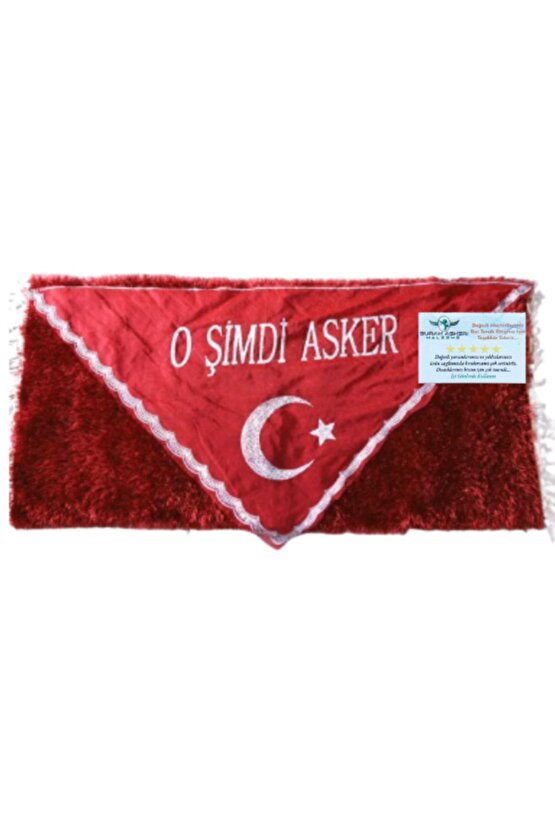 Kirmizi Beyaz Ayyildiz O Simdi Asker Yazili Islemeli Asker Ugurlama Sal