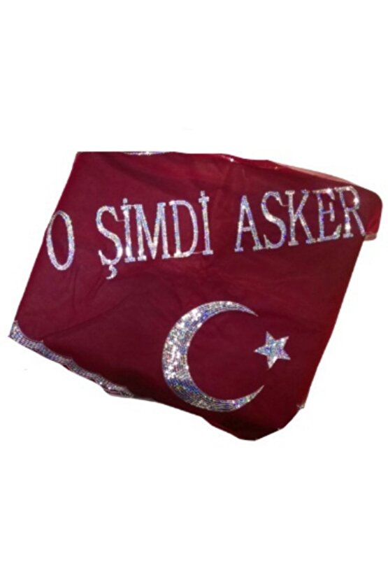 Kirmizi Beyaz Ayyildiz O Simdi Asker Yazili Islemeli Asker Ugurlama Sal