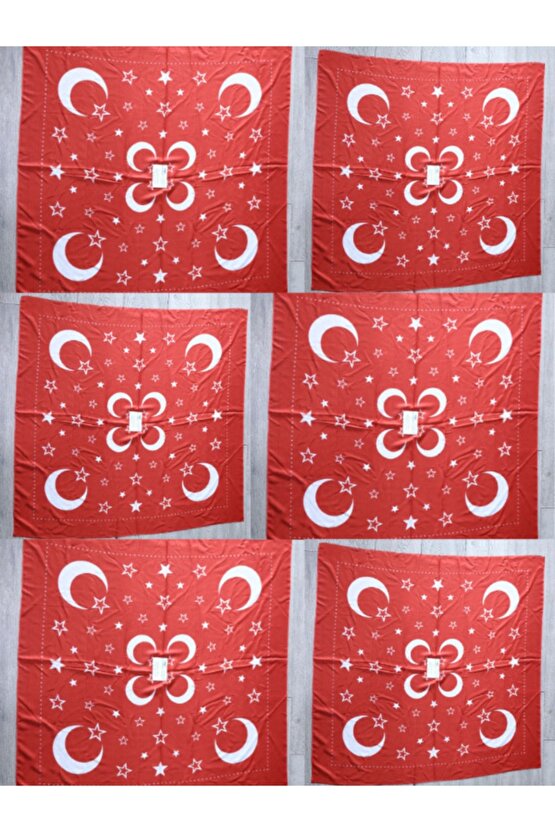 6 Li Kirmizi Beyaz Ayyildiz Asker Ugurlama Sali