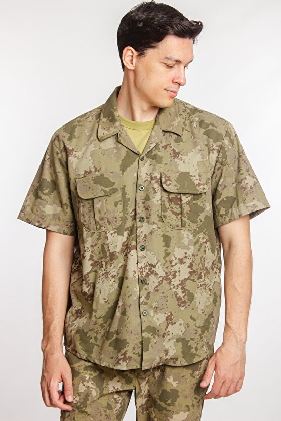 Kara Kuvvetleri Yeni Kamuflaj Renkli Taktik Kısa Kollu Gömlek Short Sleeve Camouflage