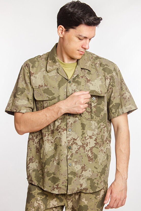 Kara Kuvvetleri Yeni Kamuflaj Renkli Taktik Kısa Kollu Gömlek Short Sleeve Camouflage