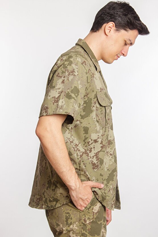 Kara Kuvvetleri Yeni Kamuflaj Renkli Taktik Kısa Kollu Gömlek Short Sleeve Camouflage
