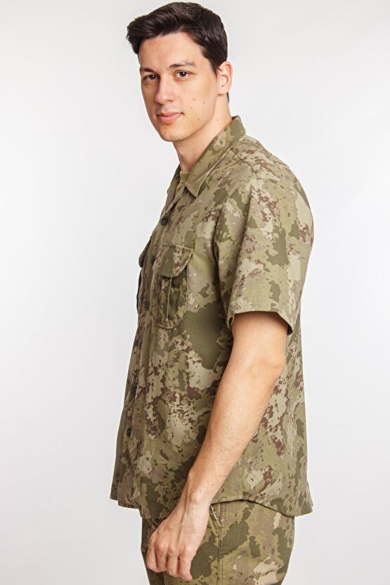Kara Kuvvetleri Yeni Kamuflaj Renkli Taktik Kısa Kollu Gömlek Short Sleeve Camouflage