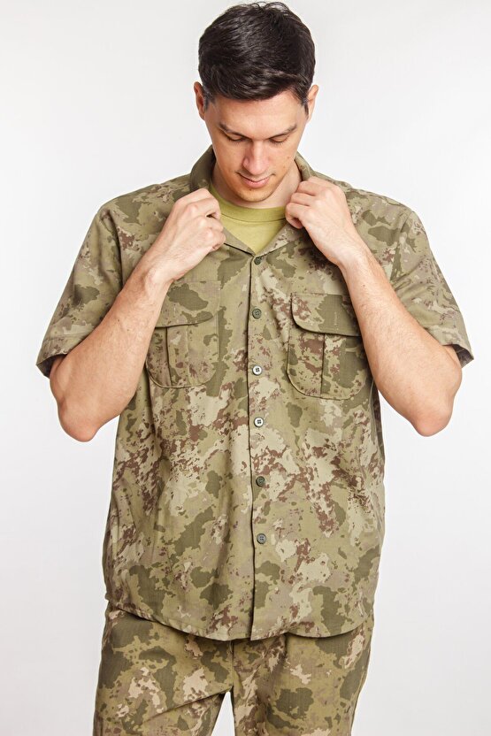 Kara Kuvvetleri Yeni Kamuflaj Renkli Taktik Kısa Kollu Gömlek Short Sleeve Camouflage