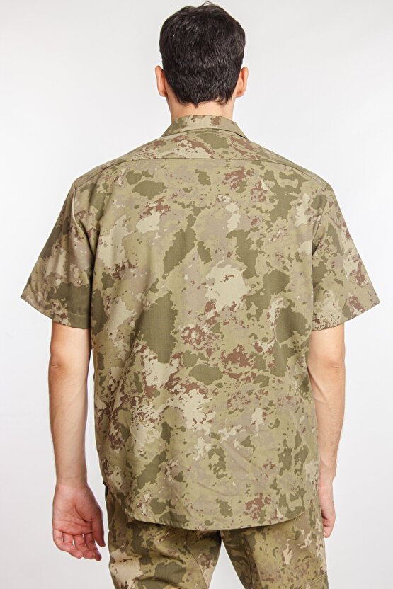 Kara Kuvvetleri Yeni Kamuflaj Renkli Taktik Kısa Kollu Gömlek Short Sleeve Camouflage