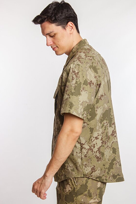 Kara Kuvvetleri Yeni Kamuflaj Renkli Taktik Kısa Kollu Gömlek Short Sleeve Camouflage