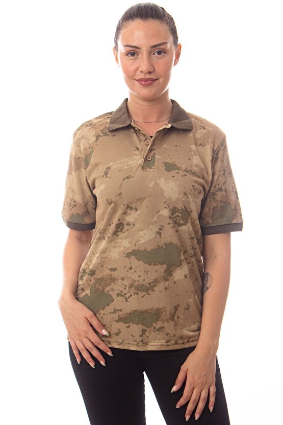 Kisa Kollu Kamuflaj Renkli Jandarma Egitim T-shirt