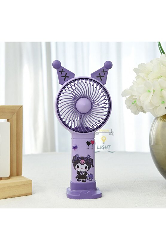 ÇOÇUKLAR İÇİN ŞARJLI EL FANI KUROMİ FİGÜR YAPIŞTIRMALI VANTİLATÖR SERİNLETİCİ TAŞINABİLİR FAN
