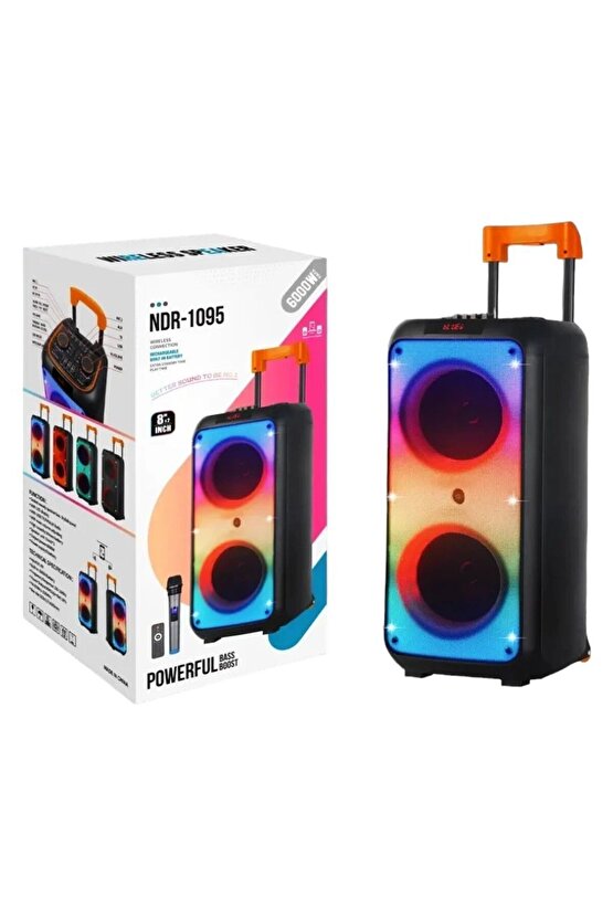 1095 Şarjlı Taşınabilir Bluetooth Parti Hoparlörü 2*8 inc Karaoke
