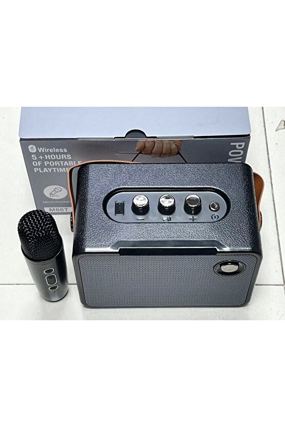 MİKROFONLU BLUETOOTH SPEAKER ŞARJLI KABLOSUZ KARAOKE HOPARLÖR PARTY BOX SES BOMBASI