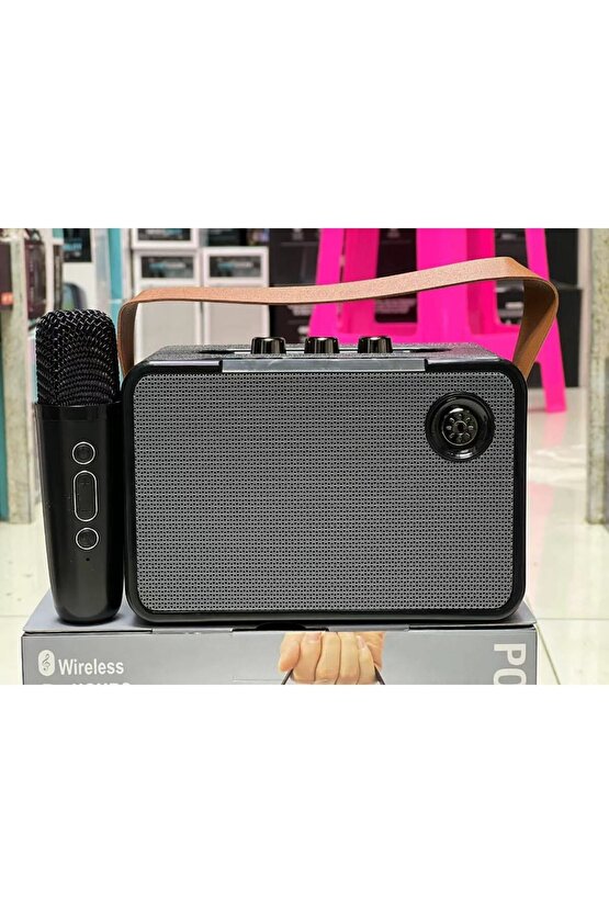 MİKROFONLU BLUETOOTH SPEAKER ŞARJLI KABLOSUZ KARAOKE HOPARLÖR PARTY BOX SES BOMBASI