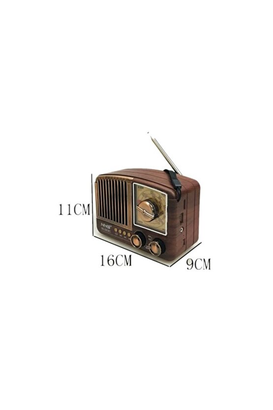MİNİ NOSTALJİK RADYO BLUETOOTH SPEAKER ŞARJLI SD KART USB GİRİŞLİ MP3 ÇALAR KABLOSUZ HOPARLÖR