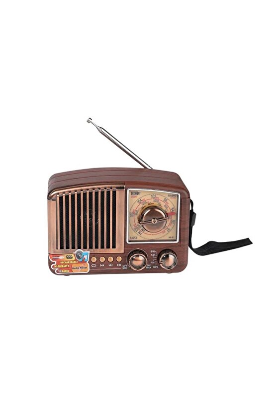 MİNİ NOSTALJİK RADYO BLUETOOTH SPEAKER ŞARJLI SD KART USB GİRİŞLİ MP3 ÇALAR KABLOSUZ HOPARLÖR