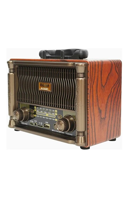 NOSTALJİK RADYO BLUETOOTH SPEAKER ŞARJLI SD KART USB GİRİŞLİ MP3 ÇALAR KABLOSUZ HOPARLÖR