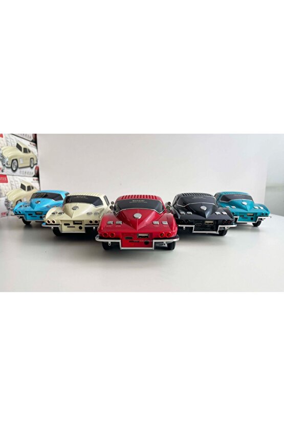 CHEVROLET NOSTALJİK ARABA BLUETOOTH SPEAKER ŞARJLI LED IŞIKLI KABLOSUZ HOPARLÖR FM SD KART USB