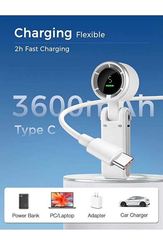 ŞARJLI EL FANI LED GÖSTERGELİ MİNİ KLİMA SERİNLETİCİ VANTİLATÖR BOYUN ASKI İPLİ KATLANABİLİR
