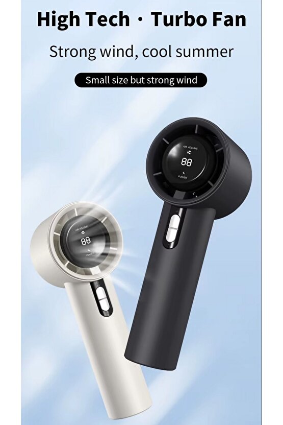 LED EKRANLI ŞARJLI EL FANI MİNİ KLİMA SERİNLETİCİ VANTİLATÖR HIZLI ŞARJ