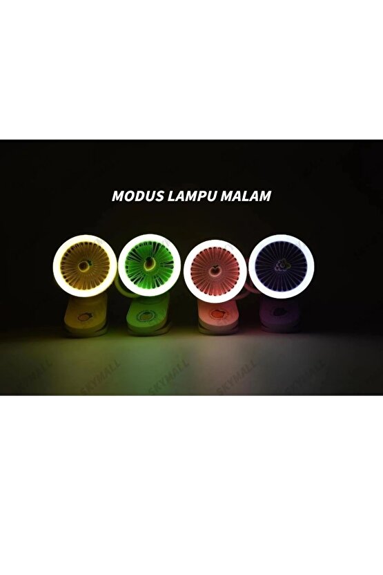 ŞARJLI MANDALLI FAN MİNİ VANTİLATÖR BEBEK ARABASI SERİNLETİCİ MİNİ KLİMA LED IŞIKLI