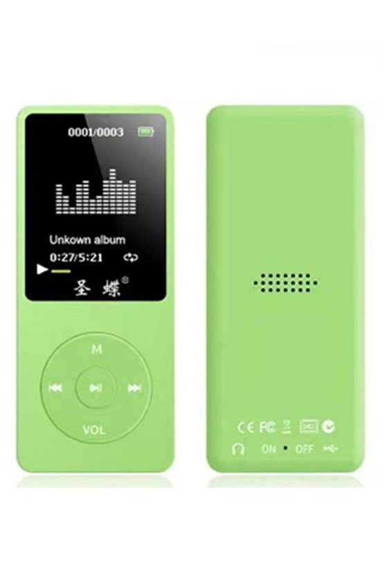 8GB HAFIZA KARTLI BLUETOOTHLU MP3 ÇALAR SES KAYIT FM RADİO DAHİLİ HOPARLÖR EKRANLI MÜZİK ÇALAR