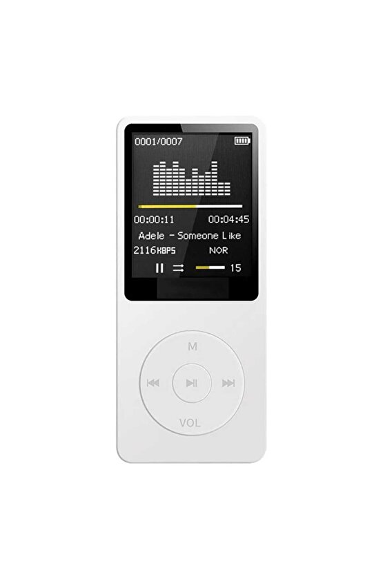 8GB HAFIZA KARTLI BLUETOOTHLU MP3 ÇALAR SES KAYIT FM RADİO DAHİLİ HOPARLÖR EKRANLI MÜZİK ÇALAR