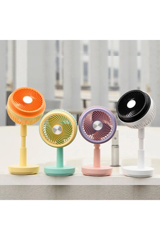Masaüstü Şarjlı Fan 3 Kademeli Taşınabilir Vantilatör Led Işıklı Serinletici Mini Klima Fan