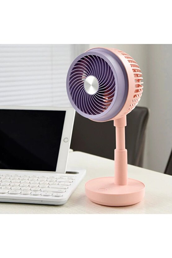 Masaüstü Şarjlı Fan 3 Kademeli Taşınabilir Vantilatör Led Işıklı Serinletici Mini Klima Fan