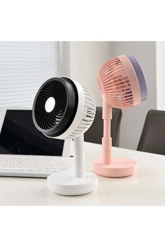 Masaüstü Şarjlı Fan 3 Kademeli Taşınabilir Vantilatör Led Işıklı Serinletici Mini Klima Fan