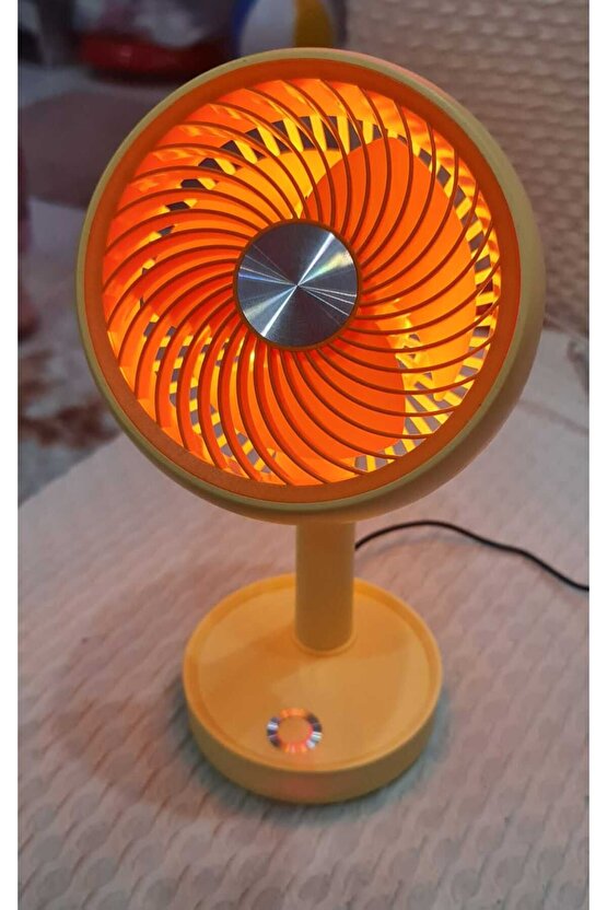 Masaüstü Şarjlı Fan 3 Kademeli Taşınabilir Vantilatör Led Işıklı Serinletici Mini Klima Fan