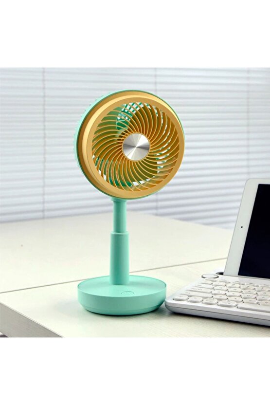 Masaüstü Şarjlı Fan 3 Kademeli Taşınabilir Vantilatör Led Işıklı Serinletici Mini Klima Fan