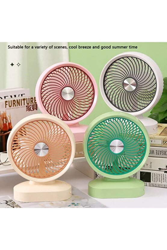 Masaüstü Şarjlı Fan 3 Kademeli Taşınabilir Vantilatör Serinletici Mini Klima Fan