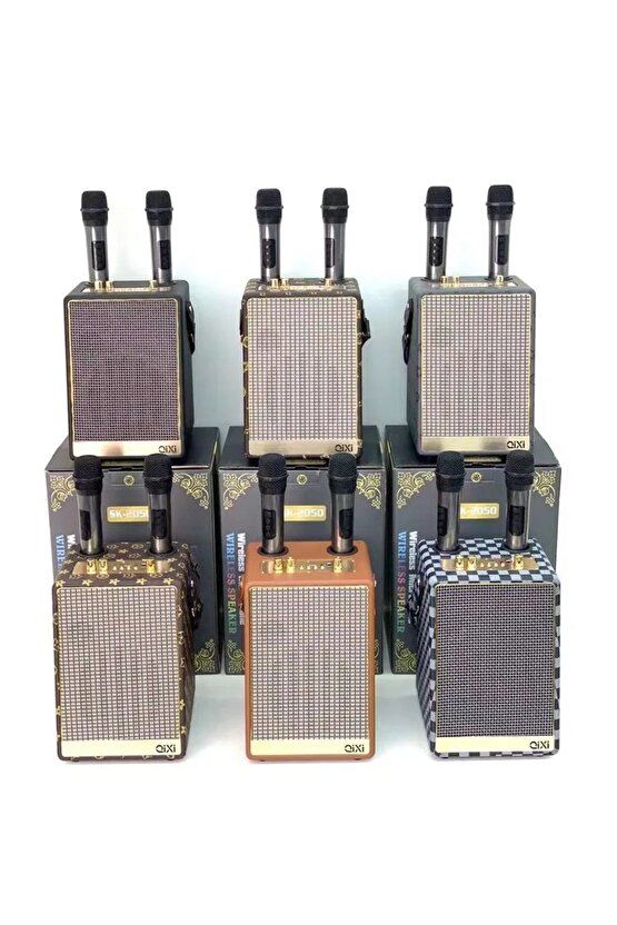 30W KARAOKE ÇİFT MİKROFONLU BLUETOOTH HOPARLÖR ŞARJLI KABLOSUZ SPEAKER