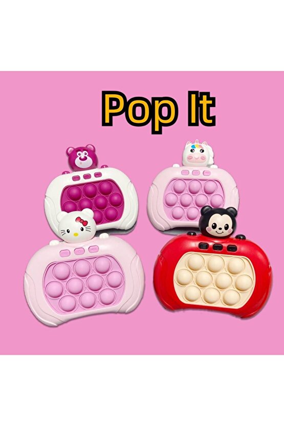 Fast Push Popit Oyuncak Işıklı Ve Sesli Stres Giderici Hızlı Itme Oyuncağı Eğitici Pop It Pembe