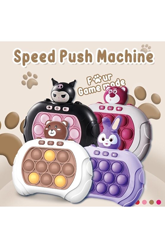 Fast Push Popit Oyuncak Işıklı Ve Sesli Stres Giderici Hızlı Itme Oyuncağı Eğitici Pop It Pembe