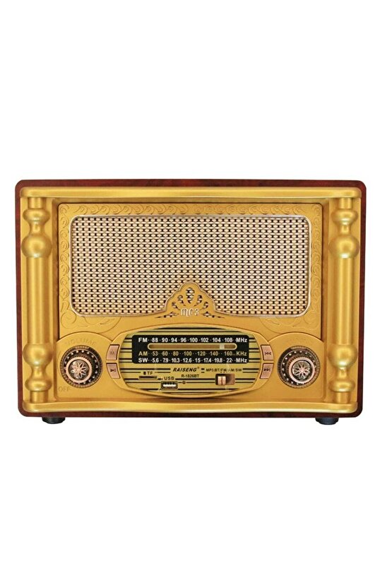 Büyük Boy Nostaljik Radyo Bluetooth Sd Kart Usb Girişli Kablosuz Hoparlör