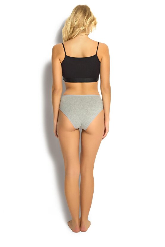 6 lı kadın Gri Pamuklu Bikini Külot 652