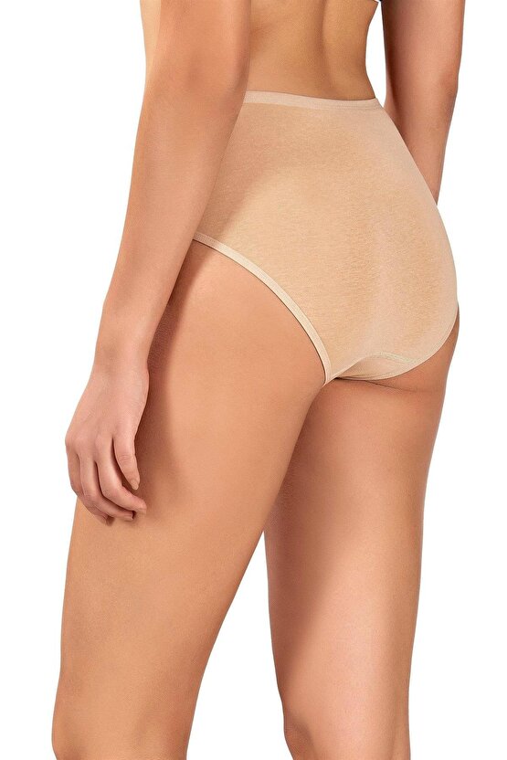6 lı Kadın Ten Pamuklu Bikini Külot 652