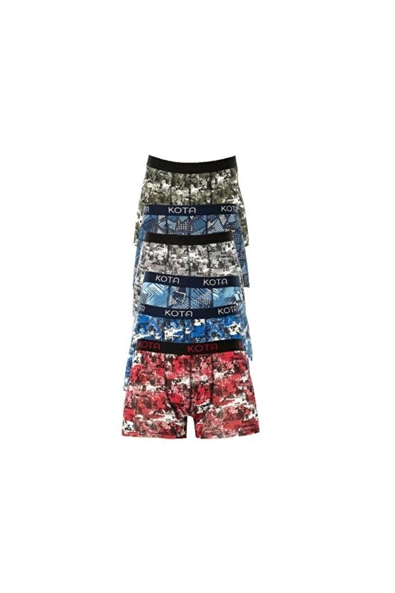 Kota 3lü Paket Çok Renkli Desenli Lycra Erkek Boxer