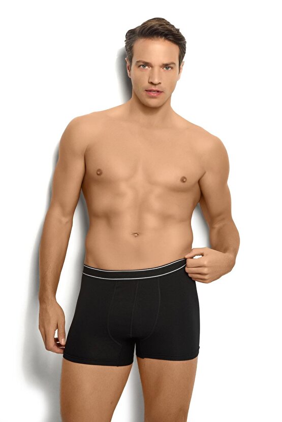 Erkek Siyah Likralı Boxer 277
