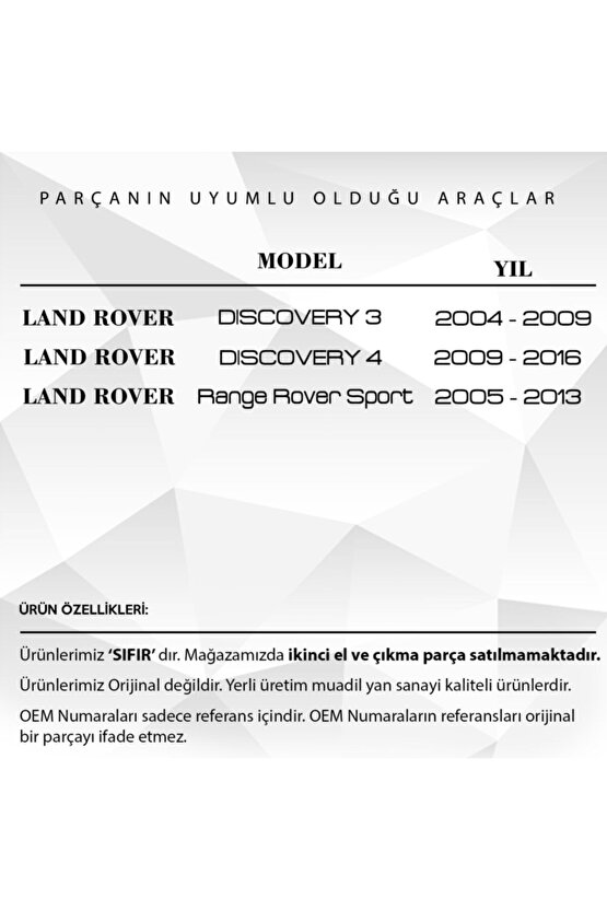 Range Rover Sport Için El Freni Motor Dişlisi (4 lü Set)