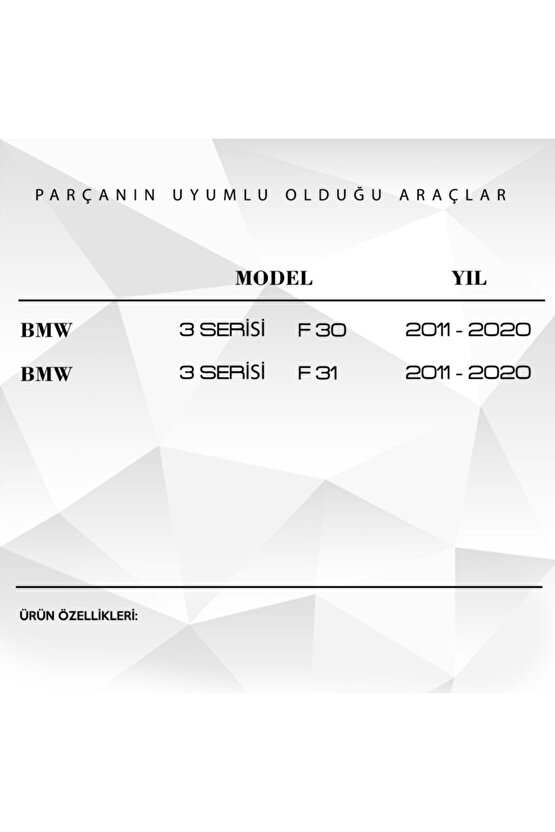 Bmw 3 Serisi F30, F31 Uyumlu Yan Ayna Motor Tamir Dişlisi Çelik Metal