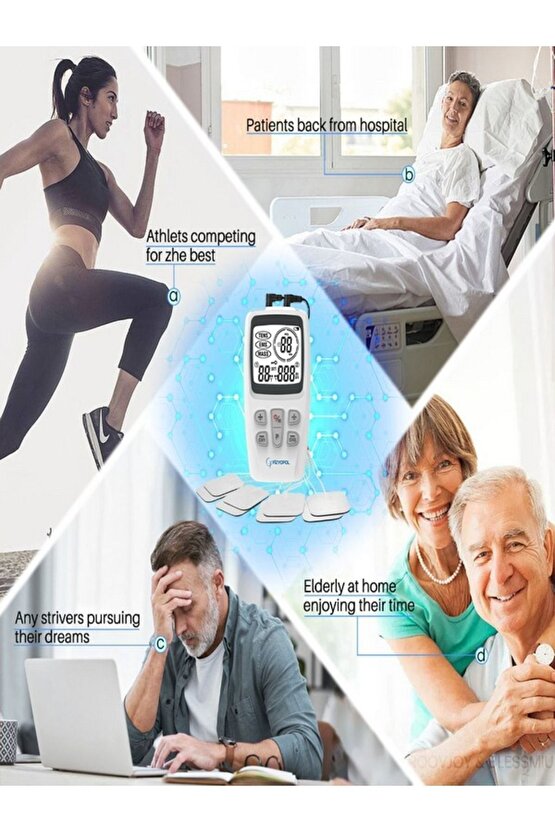 Premium,2 Kanallı Fizik Tedavi Tens Cihazı Dijital Portatif Tens, Ems, Masaj Cihazı