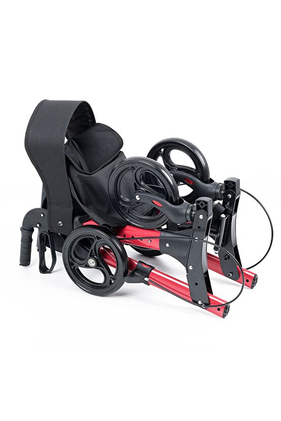 Rolatör WS-9102 Kırmızı Lüx Alüminyum
