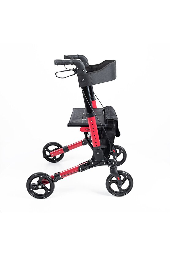 Rolatör WS-9102 Kırmızı Lüx Alüminyum